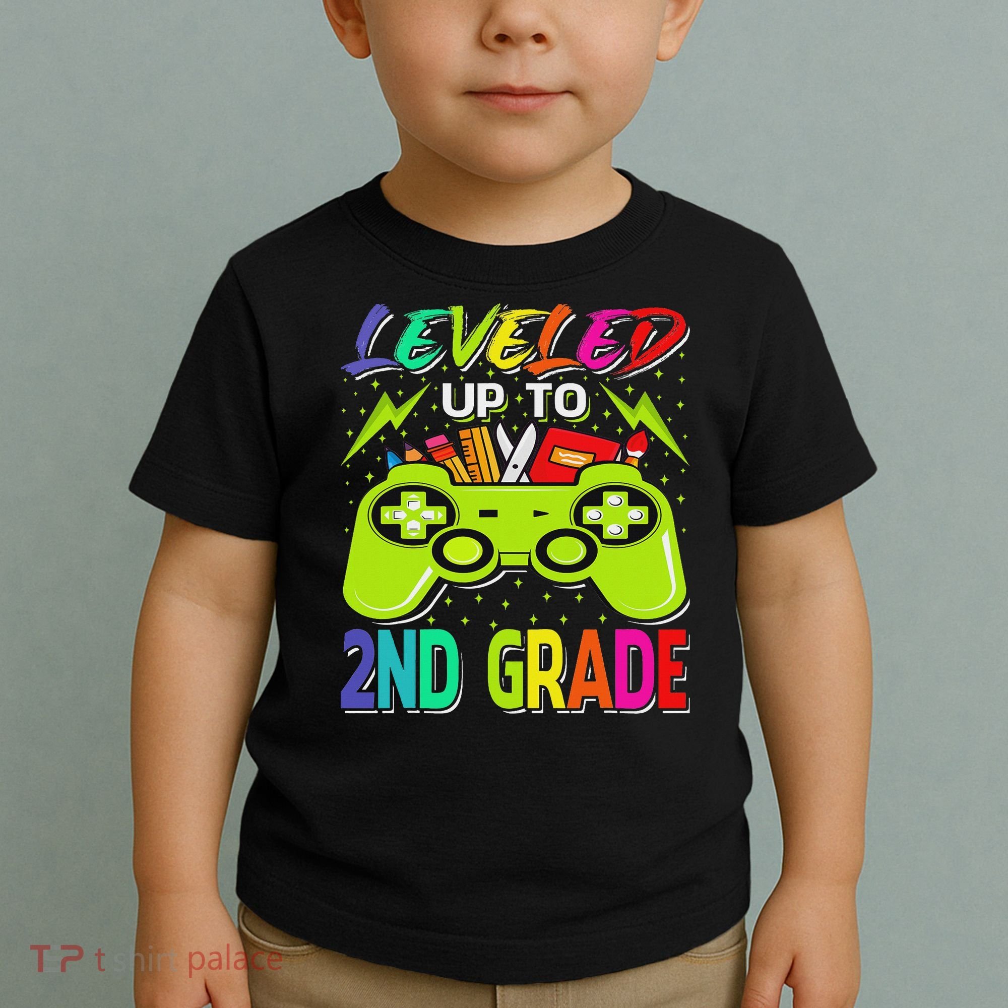 Leveled Up To 2nd Grade Gamer Back To School First Day Toddler T-Shirt