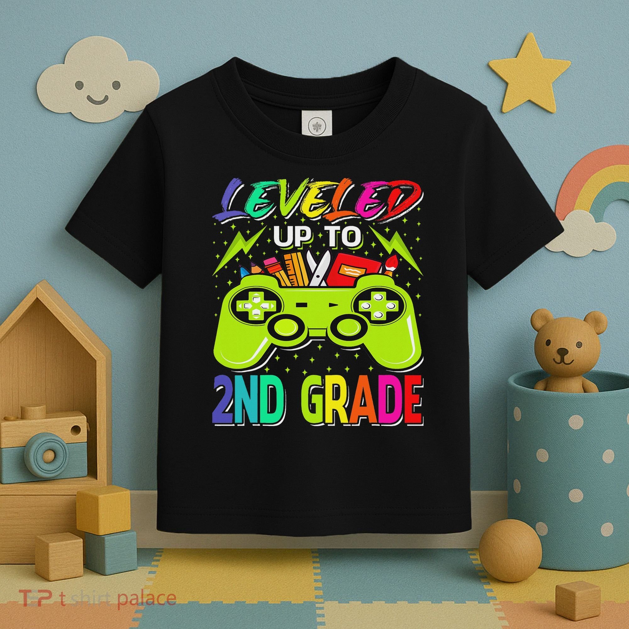 Leveled Up To 2nd Grade Gamer Back To School First Day Toddler T-Shirt