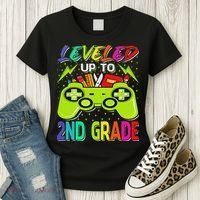 Leveled Up To 2nd Grade Gamer Back To School First Day Women's T-Shirt thumb 3