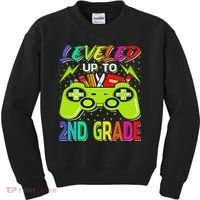 Leveled Up To 2nd Grade Gamer Back To School First Day Kids Sweatshirt thumb 0