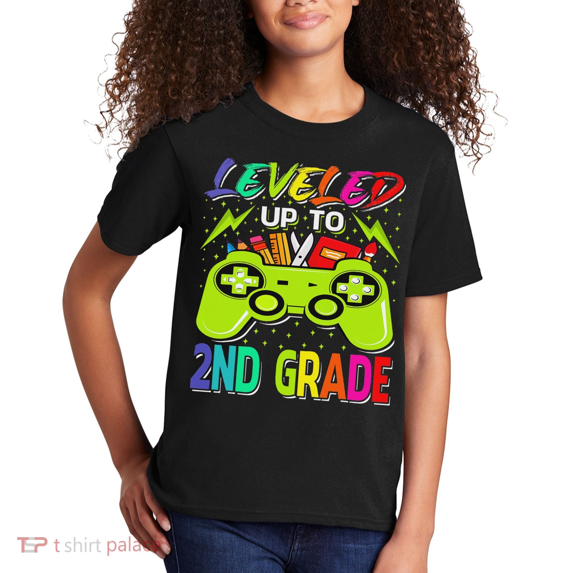 Leveled Up To 2nd Grade Gamer Back To School First Day Kids T-Shirt