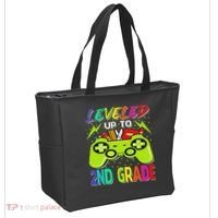 Leveled Up To 2nd Grade Gamer Back To School First Day Tote Bag thumb 2