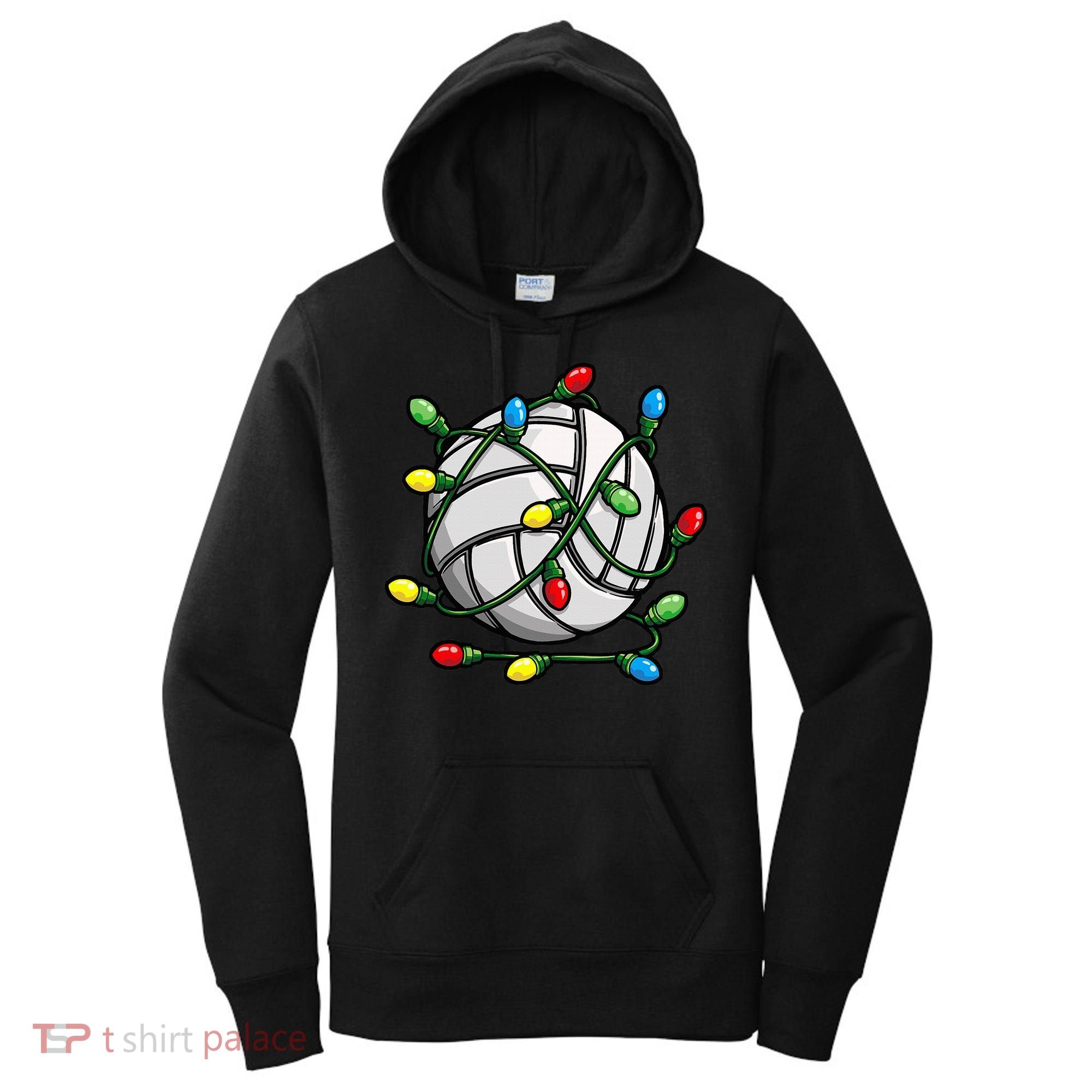 Light Up the Court with Volleyball Christmas Ball Women's Hoodie