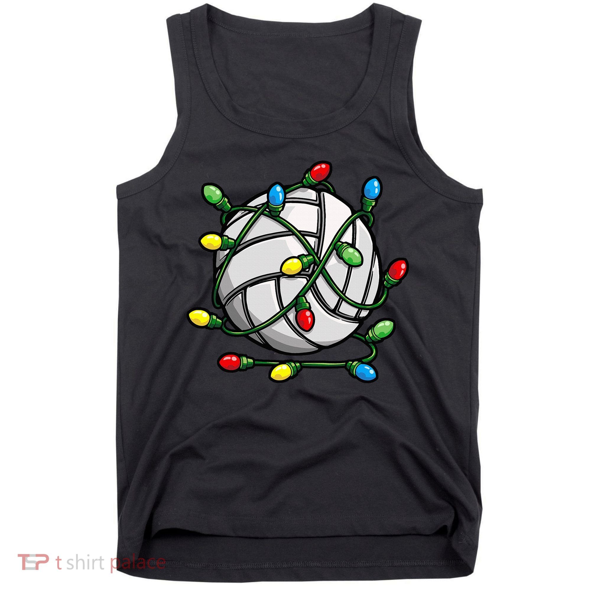 Light Up the Court with Volleyball Christmas Ball Tank Top
