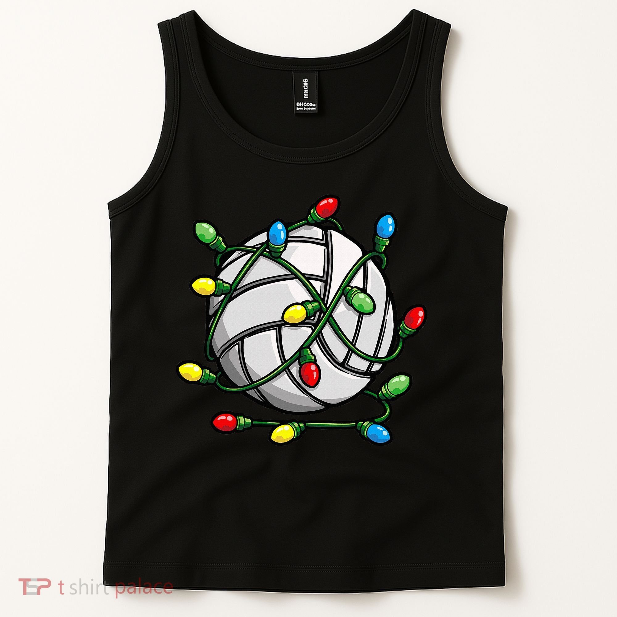 Light Up the Court with Volleyball Christmas Ball Tank Top