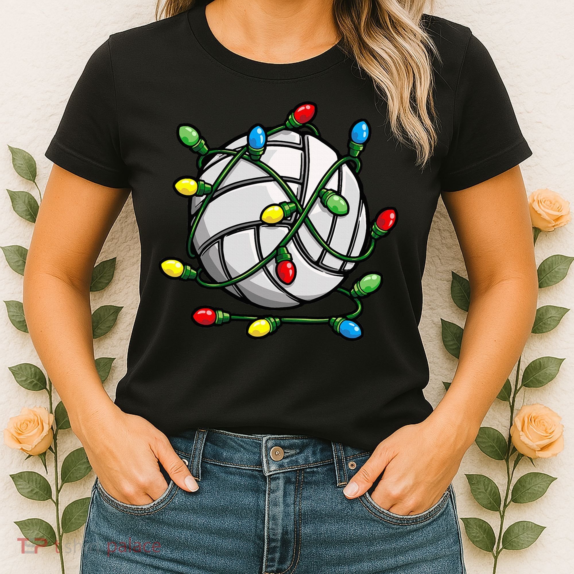 Light Up the Court with Volleyball Christmas Ball Women's T-Shirt