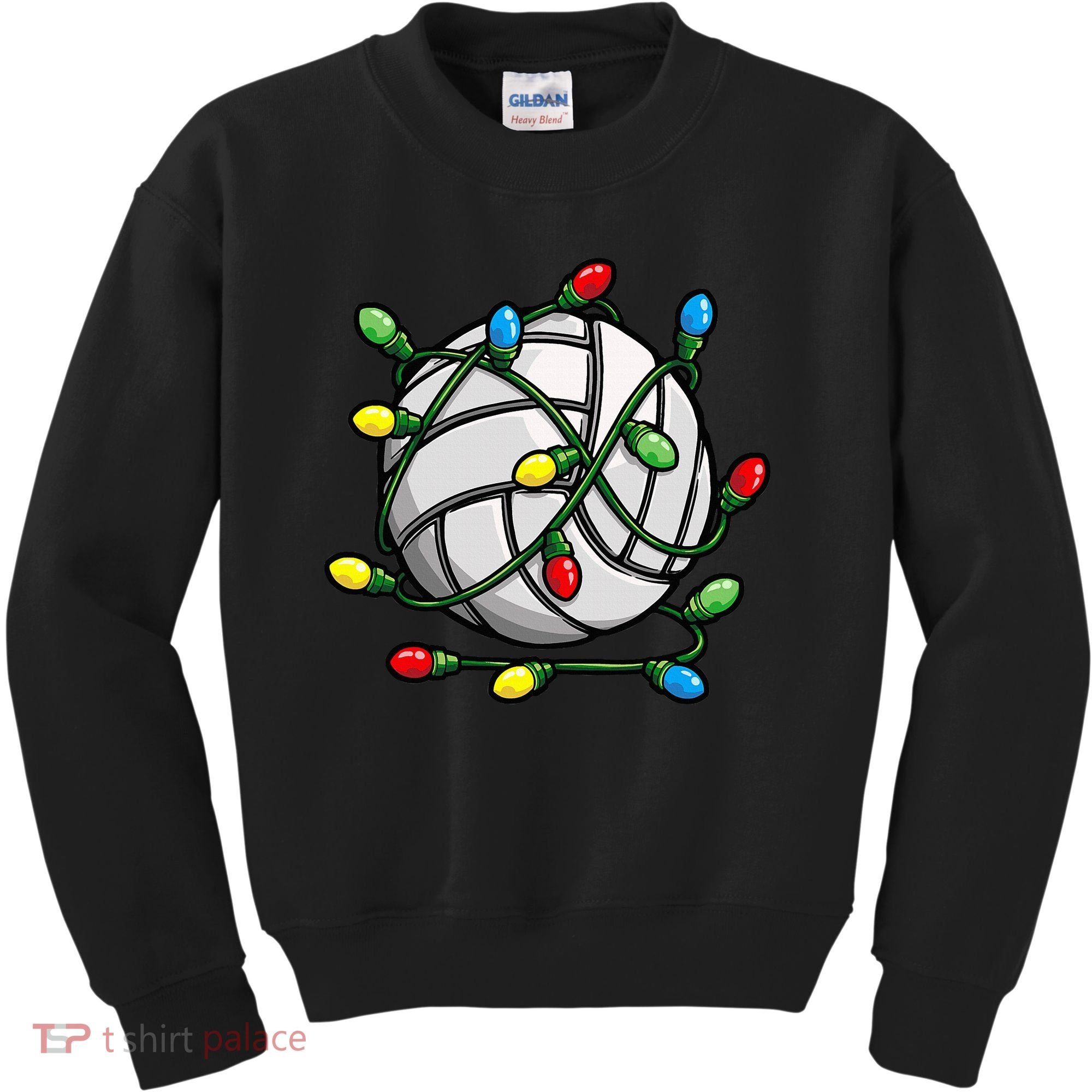 Light Up the Court with Volleyball Christmas Ball Kids Sweatshirt