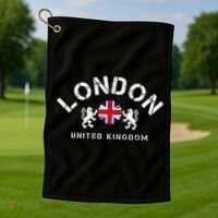 London Uk United Kingdom Union Jack England Souvenir Gift Golf Towel thumb 1