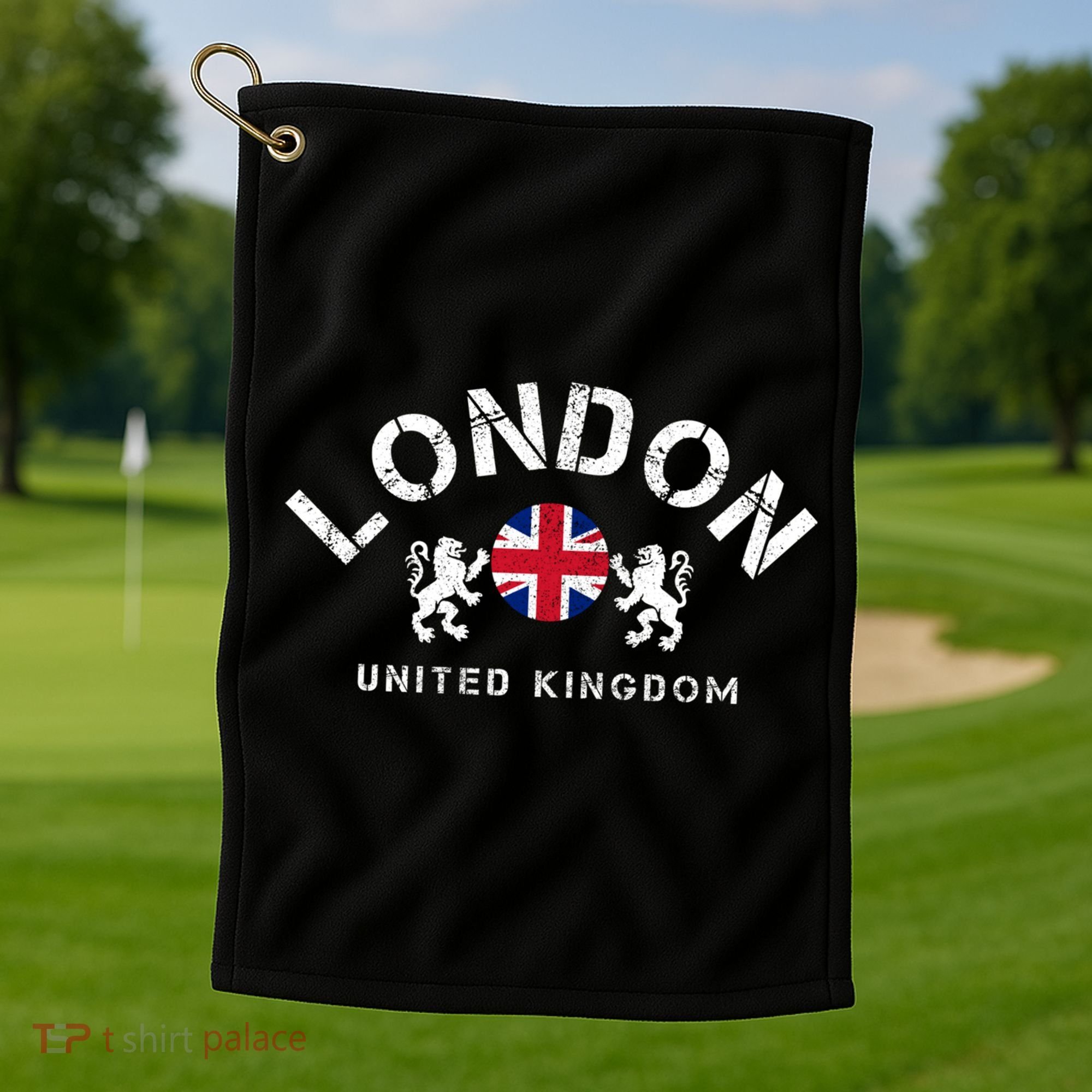 London Uk United Kingdom Union Jack England Souvenir Gift Golf Towel