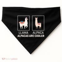 Llama Vs Alpaca Alpacas Are Cooler Funny Alpaca Lover USA-Made Doggie Bandana thumb 0