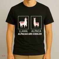Llama Vs Alpaca Alpacas Are Cooler Funny Alpaca Lover T-Shirt thumb 3