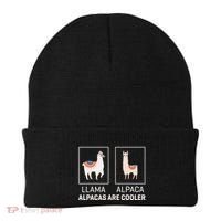 Llama Vs Alpaca Alpacas Are Cooler Funny Alpaca Lover Beanie thumb 0