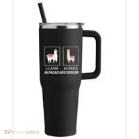 Llama Vs Alpaca Alpacas Are Cooler Funny Alpaca Lover 40oz Vacuum Insulated Stainless Steel Travel Tumbler thumb 0