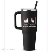 Llama Vs Alpaca Alpacas Are Cooler Funny Alpaca Lover 40oz Vacuum Insulated Stainless Steel Travel Tumbler thumb 2