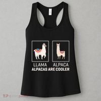 Llama Vs Alpaca Alpacas Are Cooler Funny Alpaca Lover Women's Tank Top thumb 3
