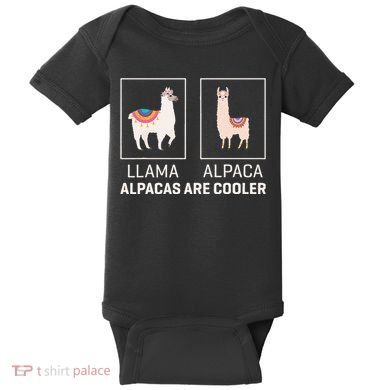Llama Vs Alpaca Alpacas Are Cooler Funny Alpaca Lover Baby Bodysuit
