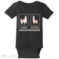 Llama Vs Alpaca Alpacas Are Cooler Funny Alpaca Lover Baby Bodysuit thumb 0