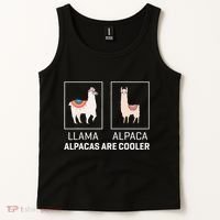 Llama Vs Alpaca Alpacas Are Cooler Funny Alpaca Lover Tank Top thumb 2