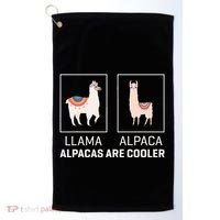 Llama Vs Alpaca Alpacas Are Cooler Funny Alpaca Lover Golf Towel thumb 0