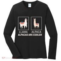 Llama Vs Alpaca Alpacas Are Cooler Funny Alpaca Lover Women's Long Sleeve Shirt thumb 0