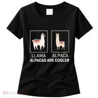 Llama Vs Alpaca Alpacas Are Cooler Funny Alpaca Lover Women's T-Shirt thumb 0