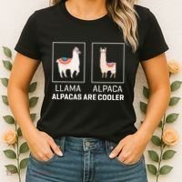 Llama Vs Alpaca Alpacas Are Cooler Funny Alpaca Lover Women's T-Shirt thumb 2