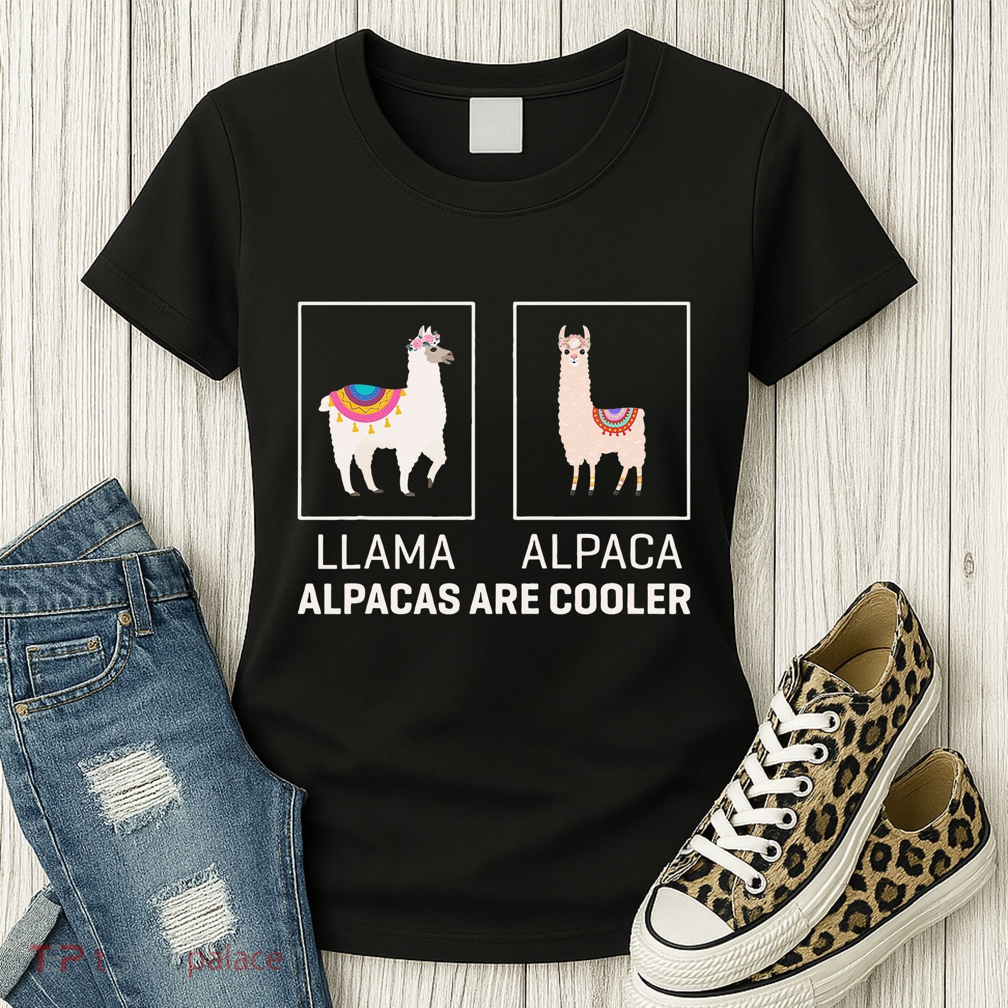 Llama Vs Alpaca Alpacas Are Cooler Funny Alpaca Lover Women's T-Shirt