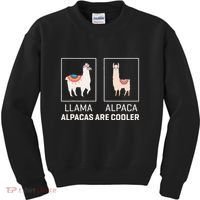 Llama Vs Alpaca Alpacas Are Cooler Funny Alpaca Lover Kids Sweatshirt thumb 0