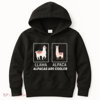 Llama Vs Alpaca Alpacas Are Cooler Funny Alpaca Lover Kids Hoodie thumb 0