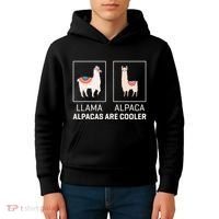 Llama Vs Alpaca Alpacas Are Cooler Funny Alpaca Lover Kids Hoodie thumb 4