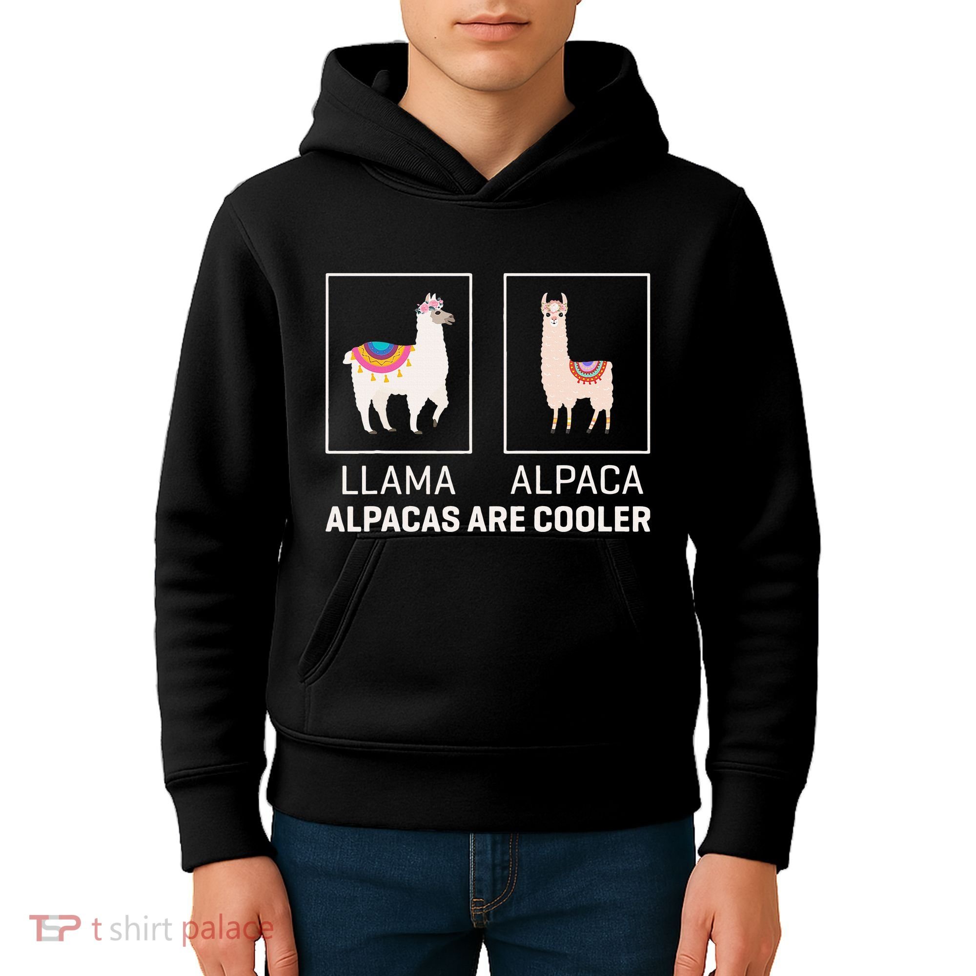 Llama Vs Alpaca Alpacas Are Cooler Funny Alpaca Lover Kids Hoodie
