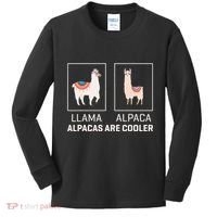 Llama Vs Alpaca Alpacas Are Cooler Funny Alpaca Lover Kids Long Sleeve Shirt thumb 0