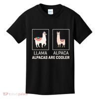 Llama Vs Alpaca Alpacas Are Cooler Funny Alpaca Lover Kids T-Shirt thumb 0