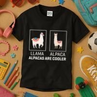 Llama Vs Alpaca Alpacas Are Cooler Funny Alpaca Lover Kids T-Shirt thumb 3
