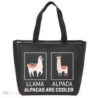 Llama Vs Alpaca Alpacas Are Cooler Funny Alpaca Lover Tote Bag thumb 0