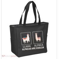 Llama Vs Alpaca Alpacas Are Cooler Funny Alpaca Lover Tote Bag thumb 2