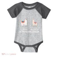 Llama Vs Alpaca Alpacas Are Cooler Funny Alpaca Lover Infant Baby Jersey Bodysuit thumb 0
