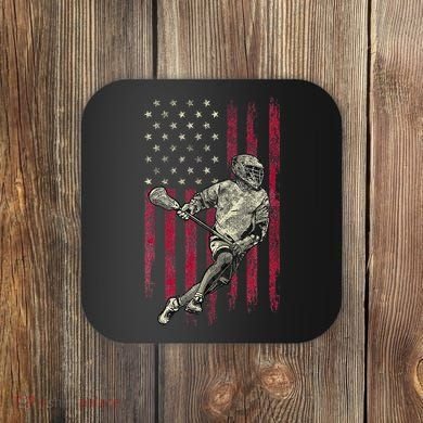 Lacrosse Vintage American Flag Coaster
