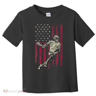 Lacrosse Vintage American Flag Toddler T-Shirt