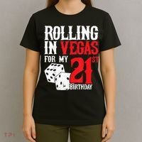Las Vegas Birthday Party Rolling In Vegas 21st Birthday T-Shirt thumb 4
