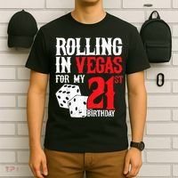Las Vegas Birthday Party Rolling In Vegas 21st Birthday T-Shirt thumb 6