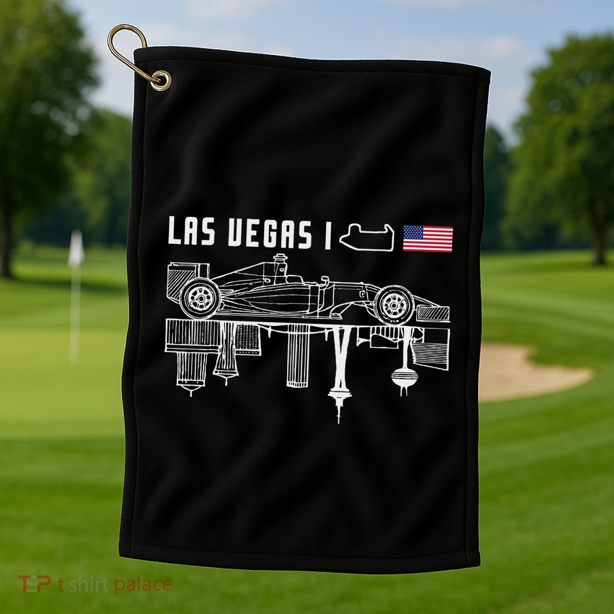 Las Vegas Circuit Us America Formula Racing Race Car Lovers Golf Towel