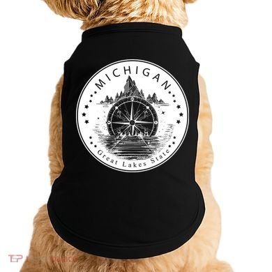 Lake View Compass Michigan Logo Doggie Tank