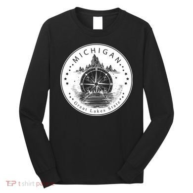 Lake View Compass Michigan Logo Long Sleeve Shirt