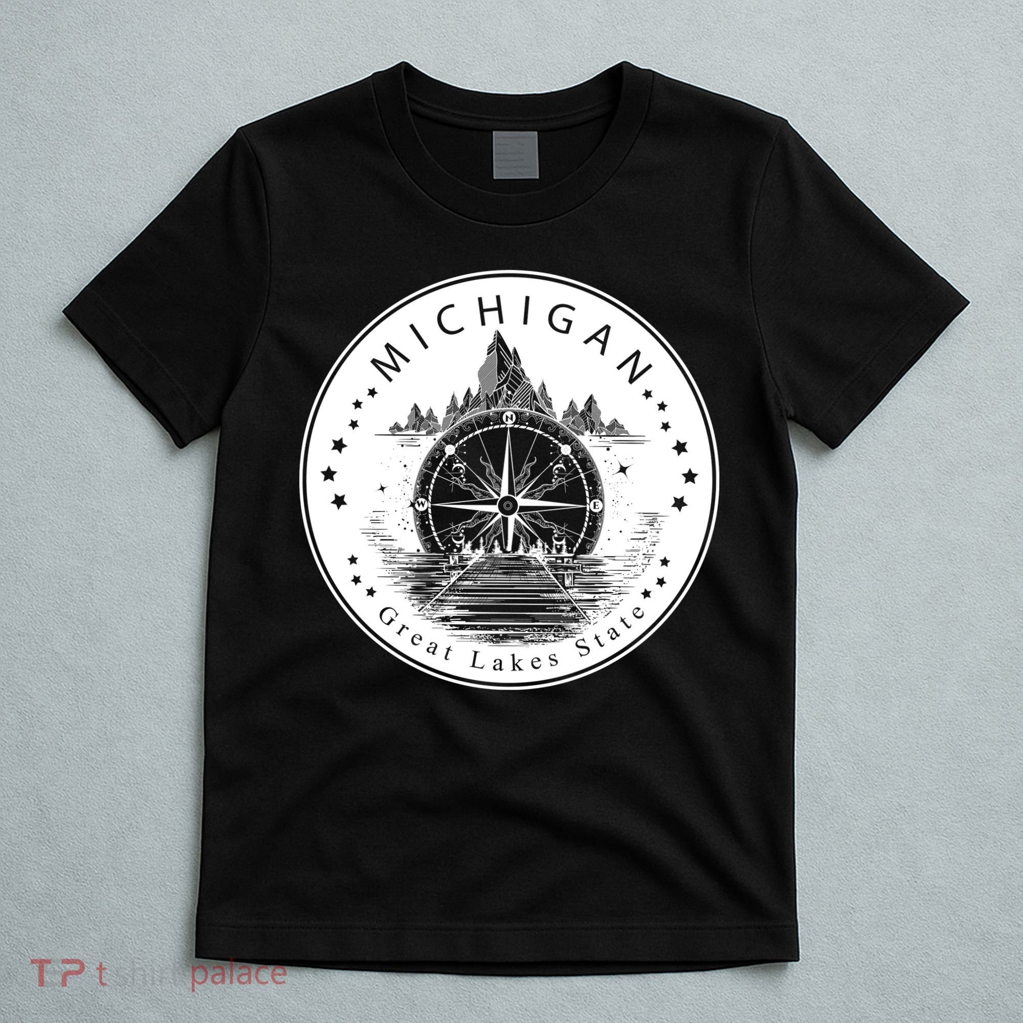 Lake View Compass Michigan Logo T-Shirt
