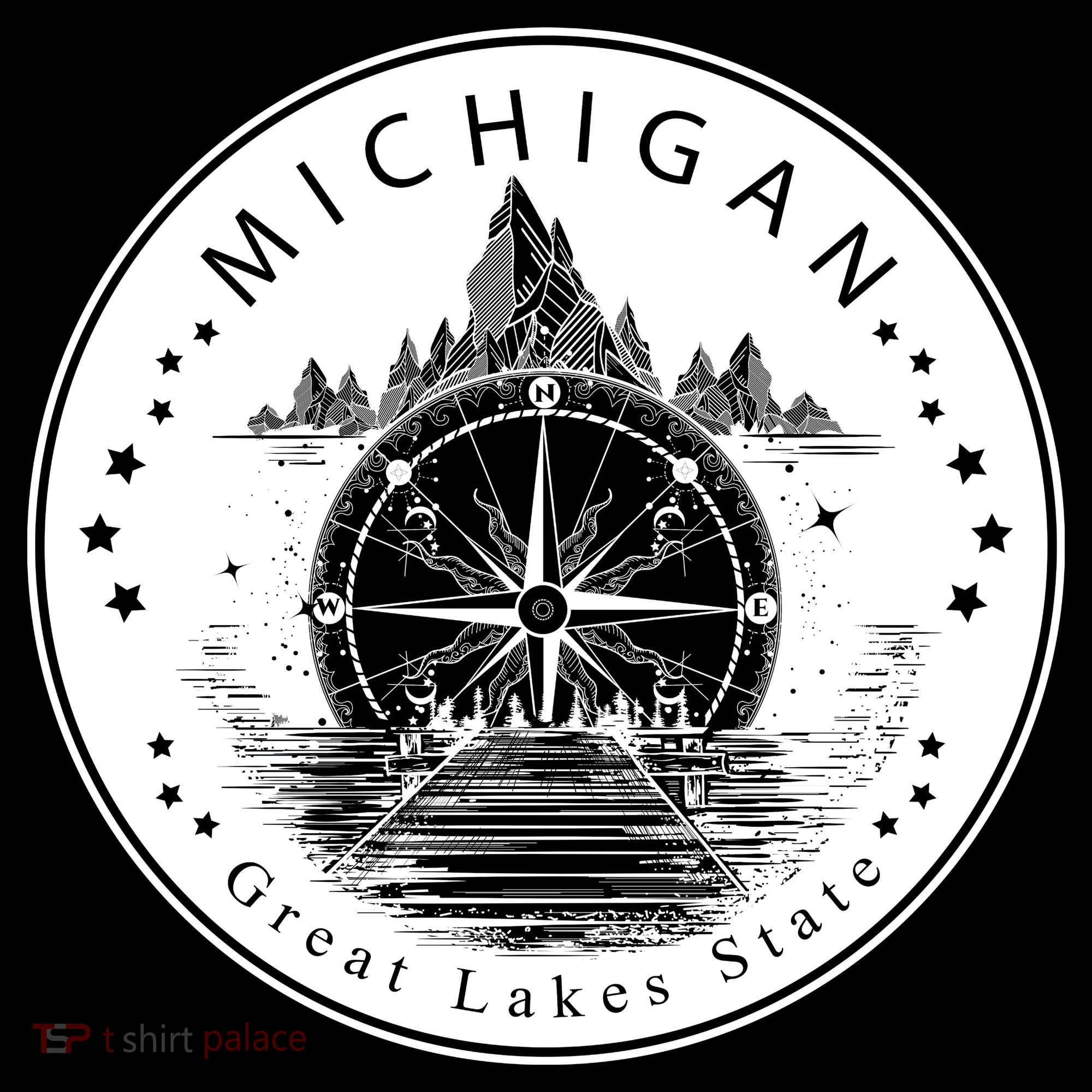 Lake View Compass Michigan Logo T-Shirt