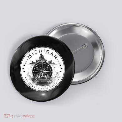 Lake View Compass Michigan Logo Button