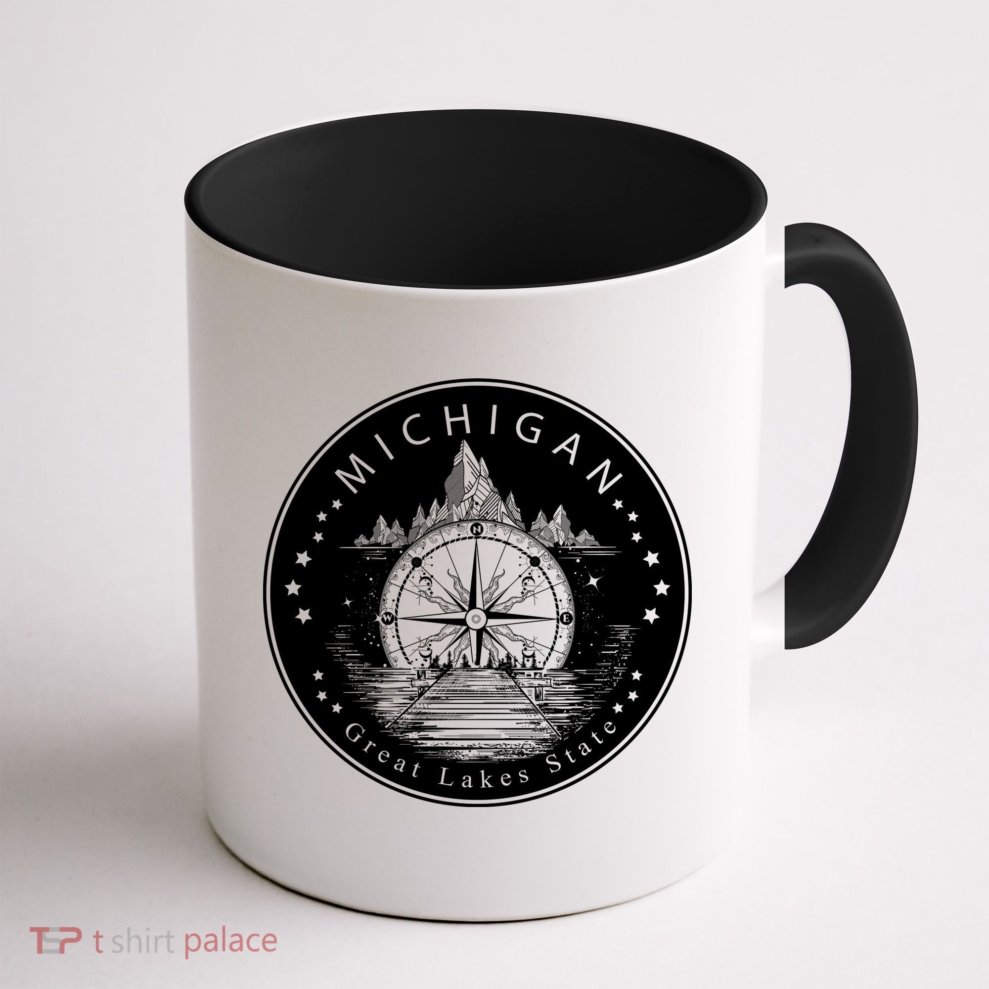 Lake View Compass Michigan Logo Coffee Mug