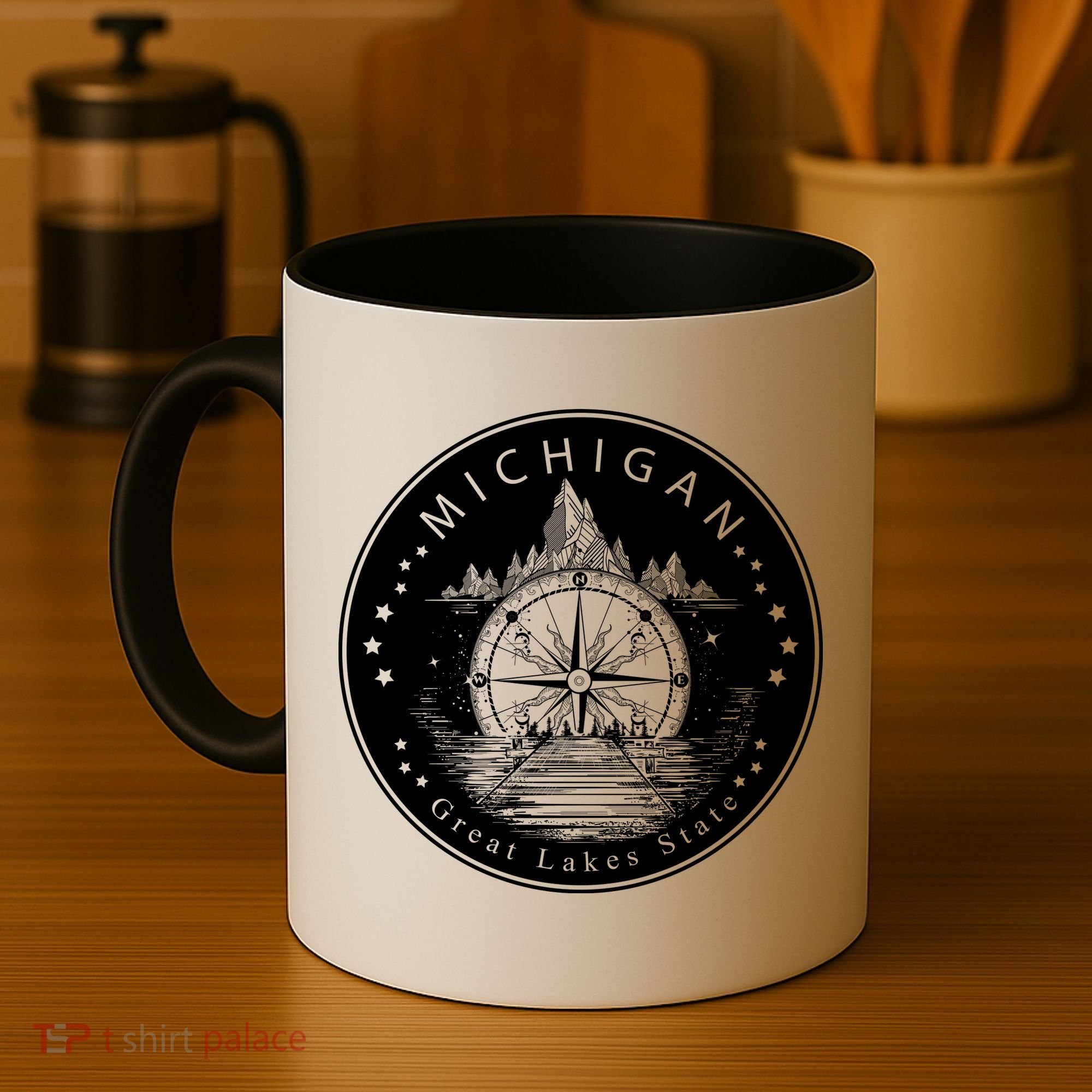 Lake View Compass Michigan Logo Coffee Mug
