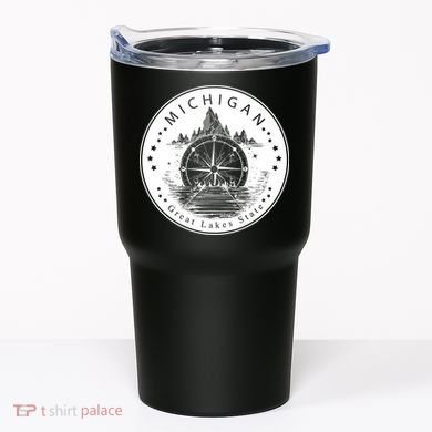Lake View Compass Michigan Logo Tumbler